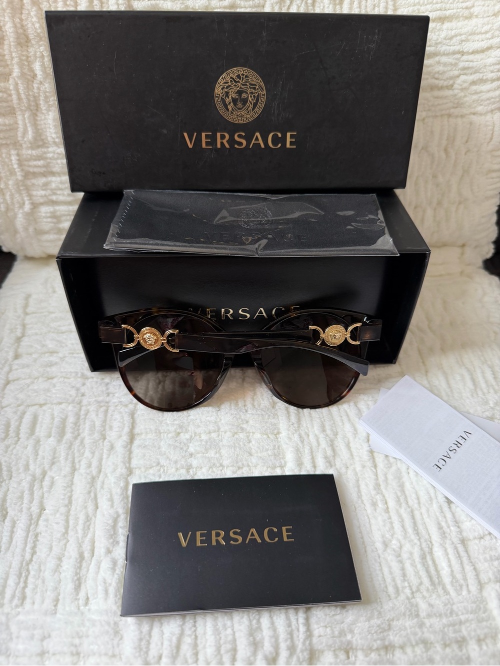 SOLD - Versace Havana Frame Sunglasses with Brown Lenses